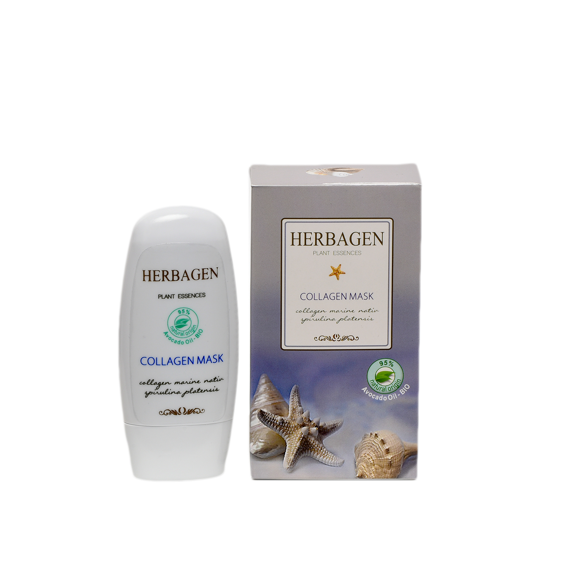 Mască cu colagen marin și spirulina platensis