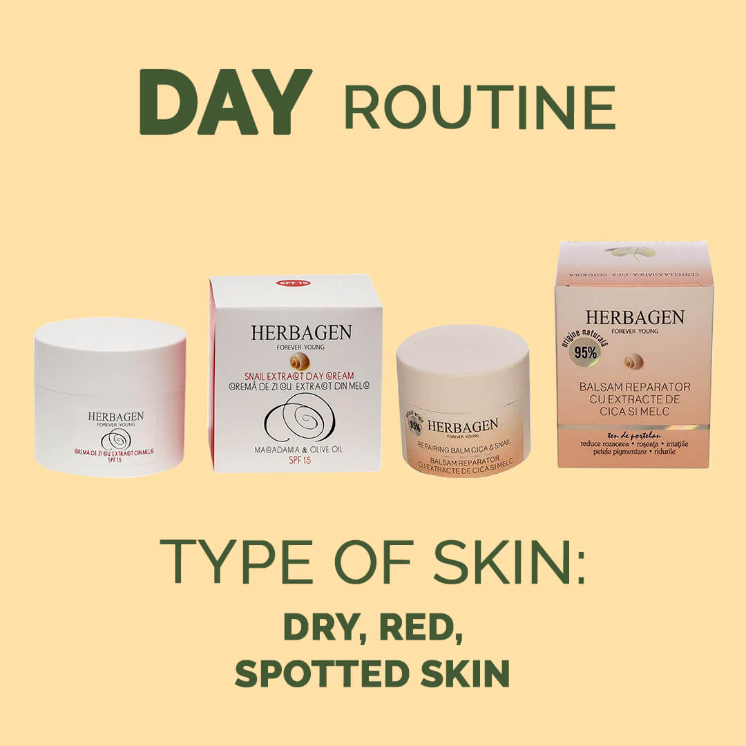 DAY routine for dry, red, spotted skin