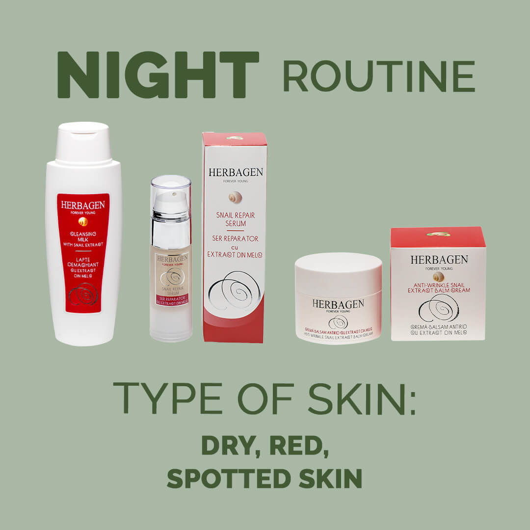 NIGHT routine for dry, red, spotted skin